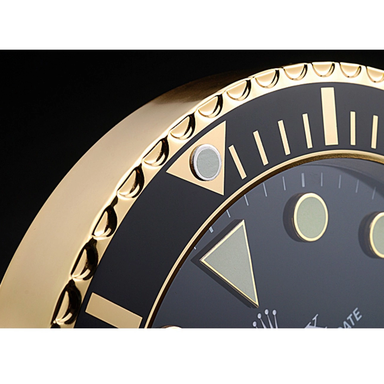 Aaa replica watch 622476 Clock Black-Gold Rolex Wall Submariner 0717